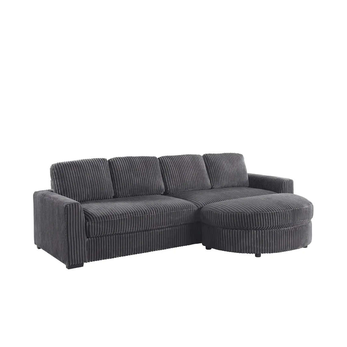 Ribbed Convertible Sectional